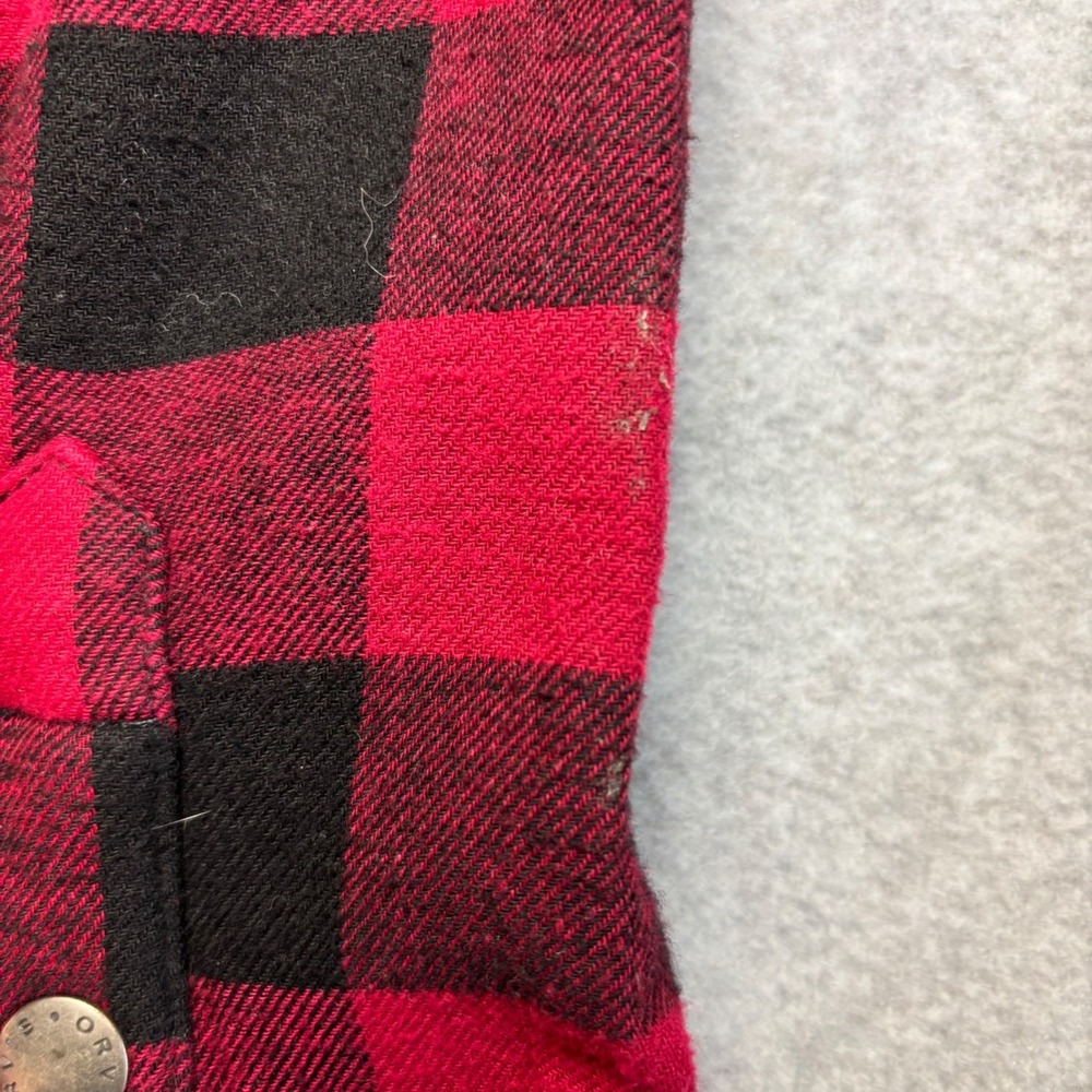 ORVIS Buffalo Plaid Fleece Lined Shirt Jacket Shacket  Red Black Women Size S CH - Picture 12 of 13
